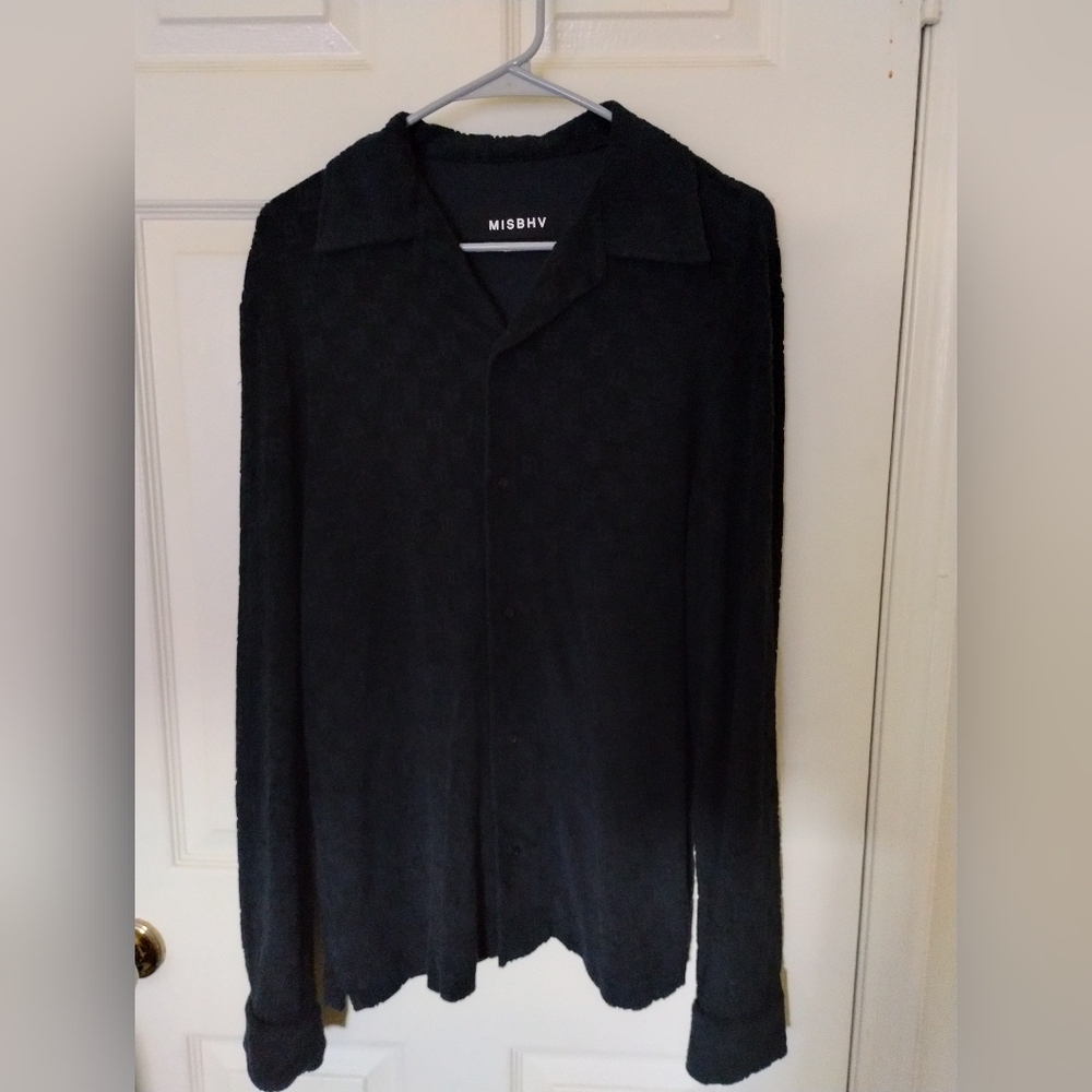 MISBHV Misbehaves Towelling Monogram LS Shirt - Black Size Small Fits Like A Med
